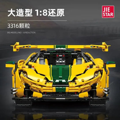 JieStar MOC Motorized Building Block Set: 91101 Super Racing McLaren P1 Sports Car