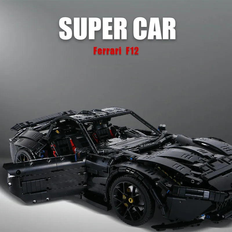 JieStar MOC Building Block Set: 91102 Tech RC Motorized Ferrari F12 Racing Car, Model 91102-1