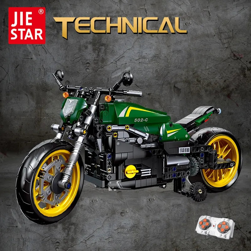 JieStar MOC Building Block Set: Benelli 502C Bike RC Motorcycle 91022