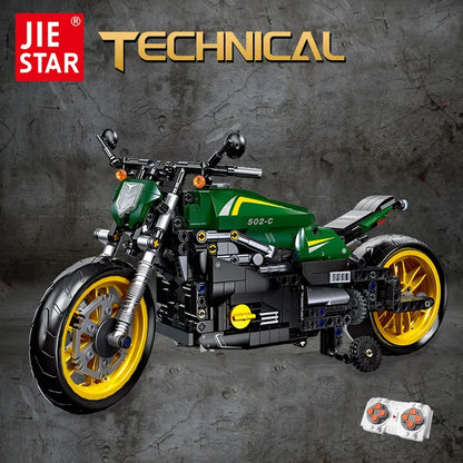 JieStar MOC Building Block Set: Benelli 502C Bike RC Motorcycle 91022