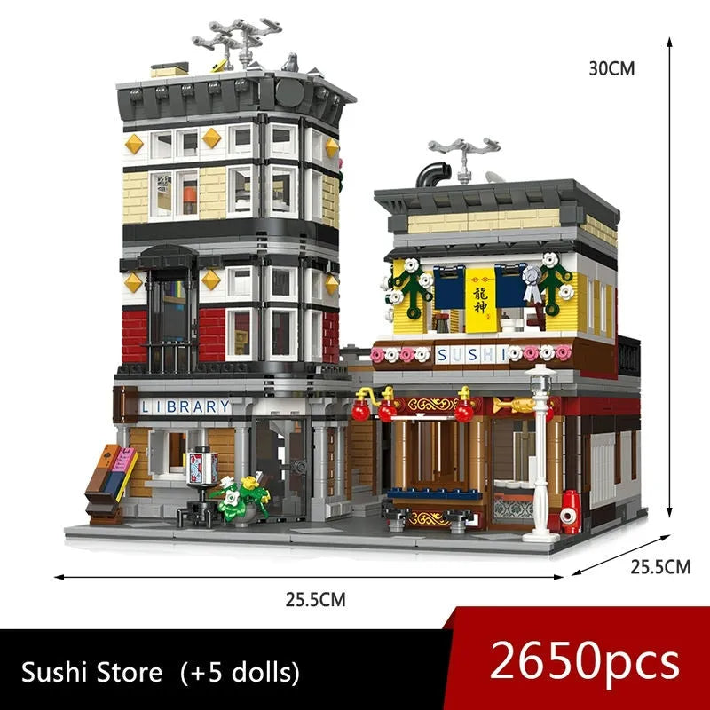 JieStar MOC Building Block Set: Sushi Corner Shop 89127