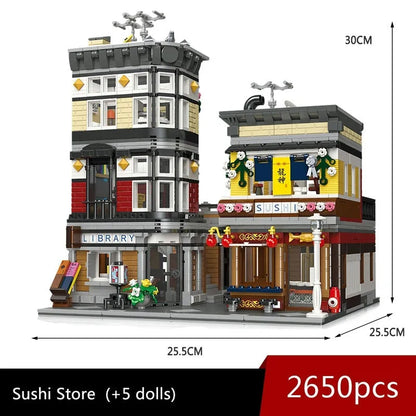 JieStar MOC Building Block Set: Sushi Corner Shop 89127