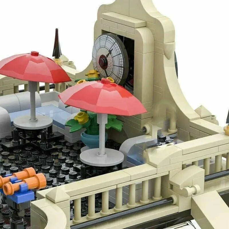JieStar MOC Building Block Set: Street European Train Station, Model 89104