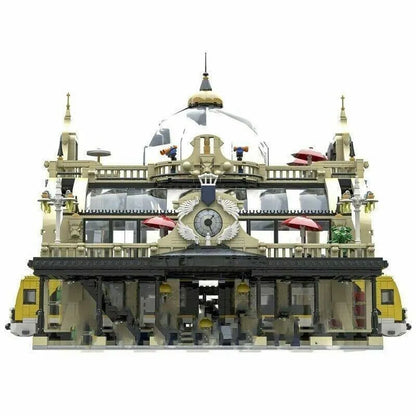 JieStar MOC Building Block Set: Street European Train Station, Model 89104