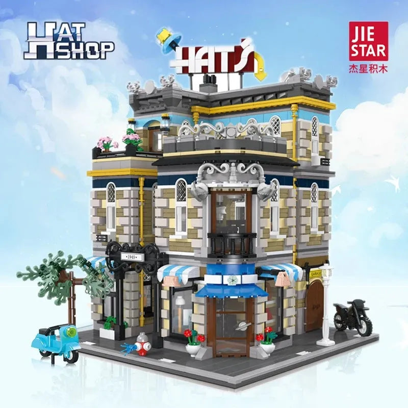 JieStar MOC Building Block Set: Hat Shop Store 89121