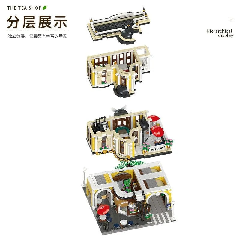 JieStar MOC Building Block Set: Tea Shop Store 89124