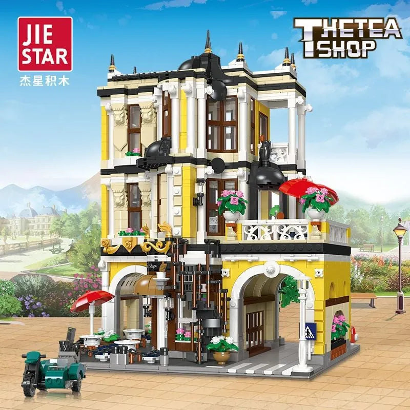 JieStar MOC Building Block Set: Tea Shop Store 89124