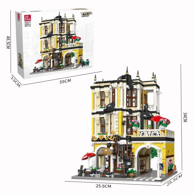 JieStar MOC Building Block Set: Tea Shop Store 89124