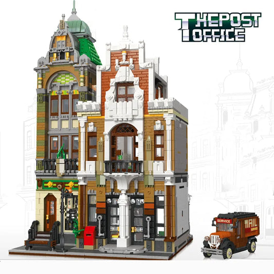 JieStar MOC Building Block Set: Street Expert Post Office 89126
