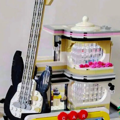 JieStar MOC Building Block Set: Car Wash Music Shop Concert, Model 89105