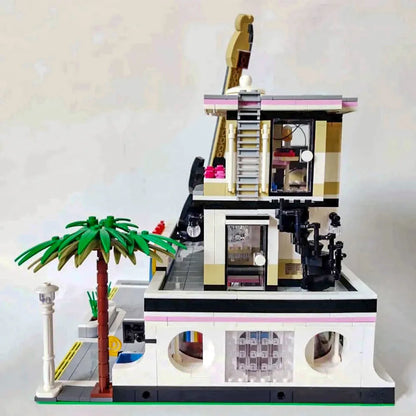 JieStar MOC Building Block Set: Car Wash Music Shop Concert, Model 89105