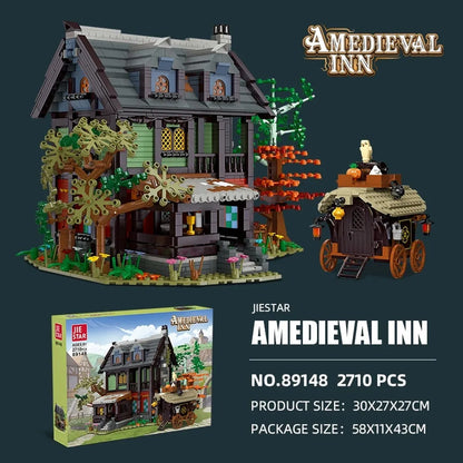 JieStar MOC Building Block Set: Medieval Hotel Town Inn, Model 89148