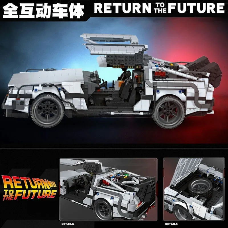 JieStar MOC Building Block Set: DeLorean DMC-12 Return To The Future Car, Model 92004