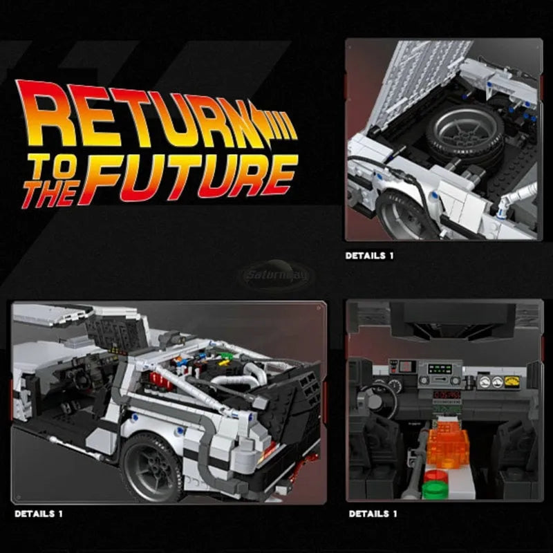 JieStar MOC Building Block Set: DeLorean DMC-12 Return To The Future Car, Model 92004