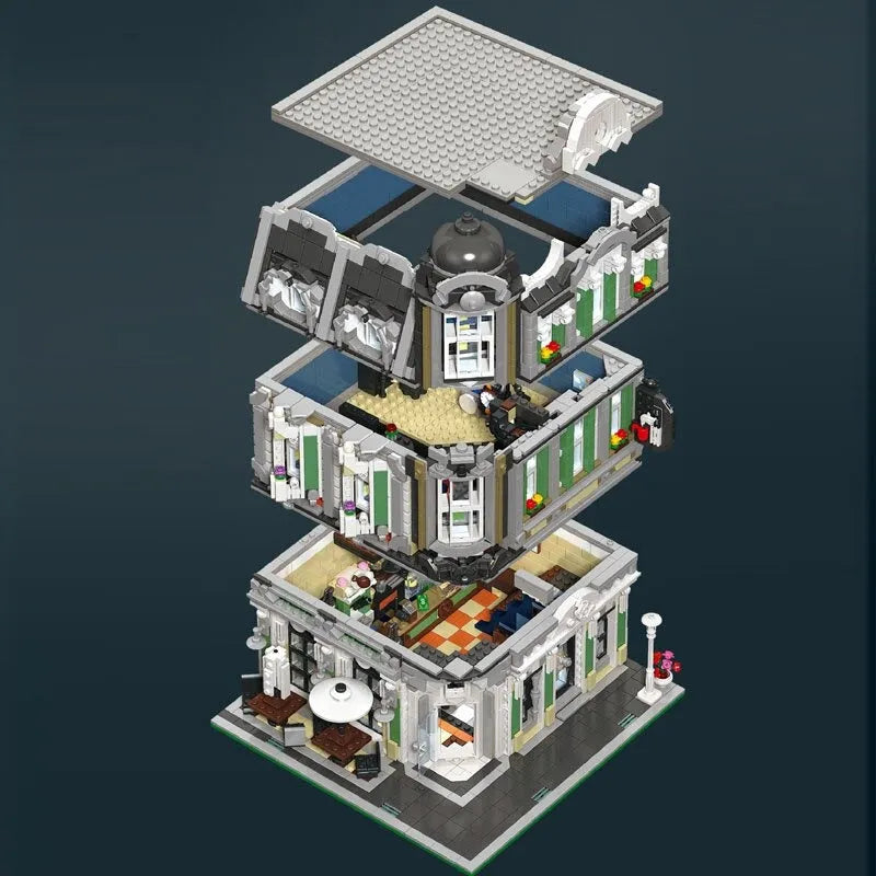 JieStar MOC Building Block Set: Corner Jazz Cafe 89100