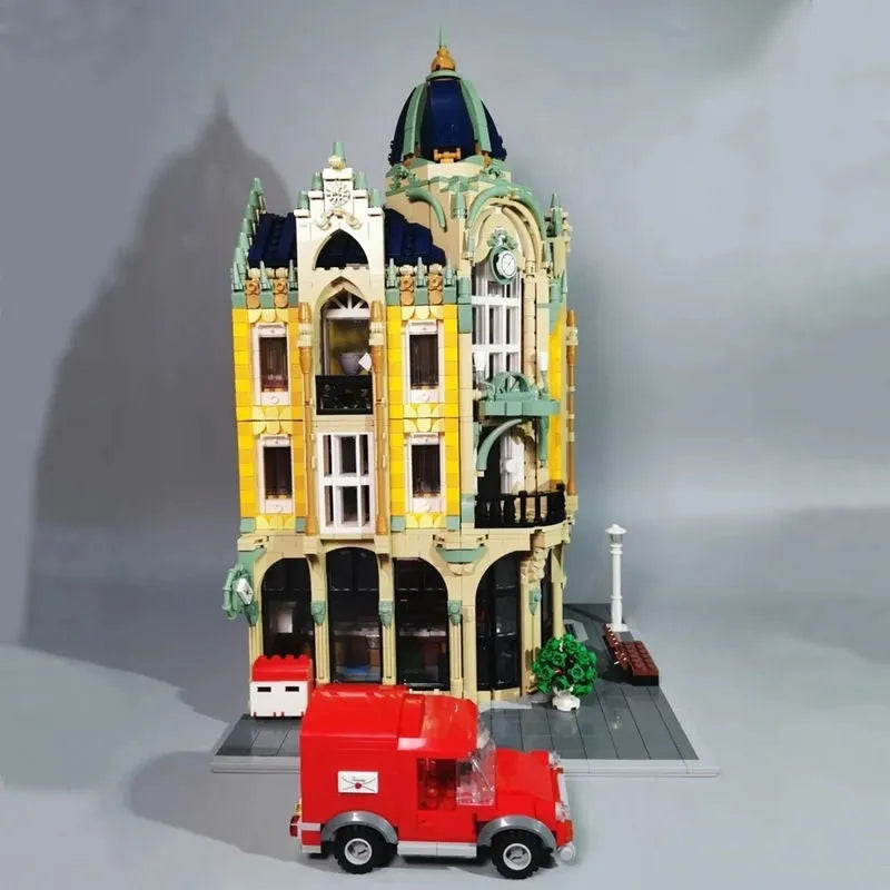 JieStar MOC Building Block Set: Corner Post Office, Model 89111