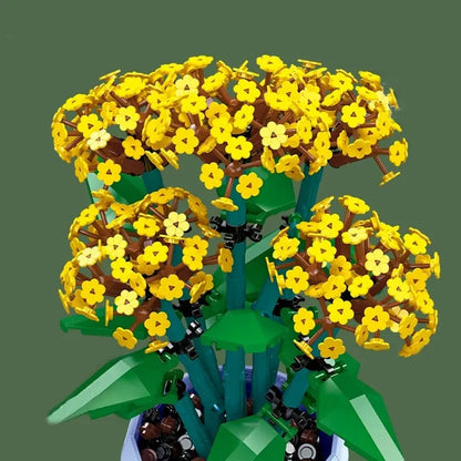 JieStar MOC Building Block Set: Potted Jonquil Plant, Model 92364