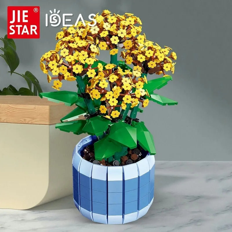 JieStar MOC Building Block Set: Potted Jonquil Plant, Model 92364