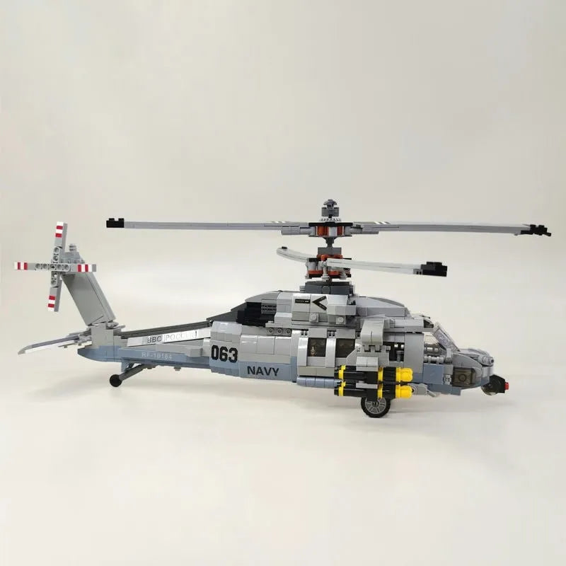 JieStar MOC Building Block Set: Airborne Attack Fighter Helicopter, Model 61047