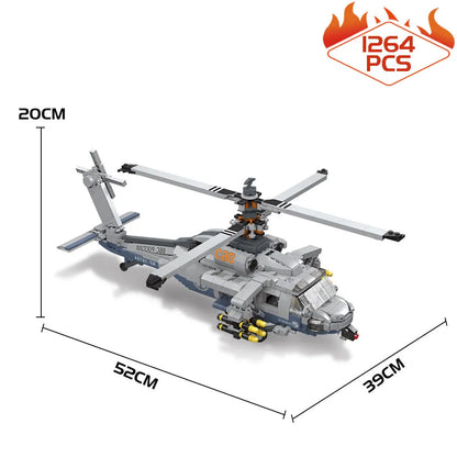 JieStar MOC Building Block Set: Airborne Attack Fighter Helicopter, Model 61047