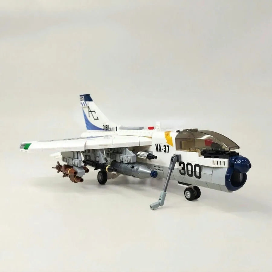 JieStar MOC Building Block Set: Aircraft A-7 Fighter Jet Attack Plane, Model 61044