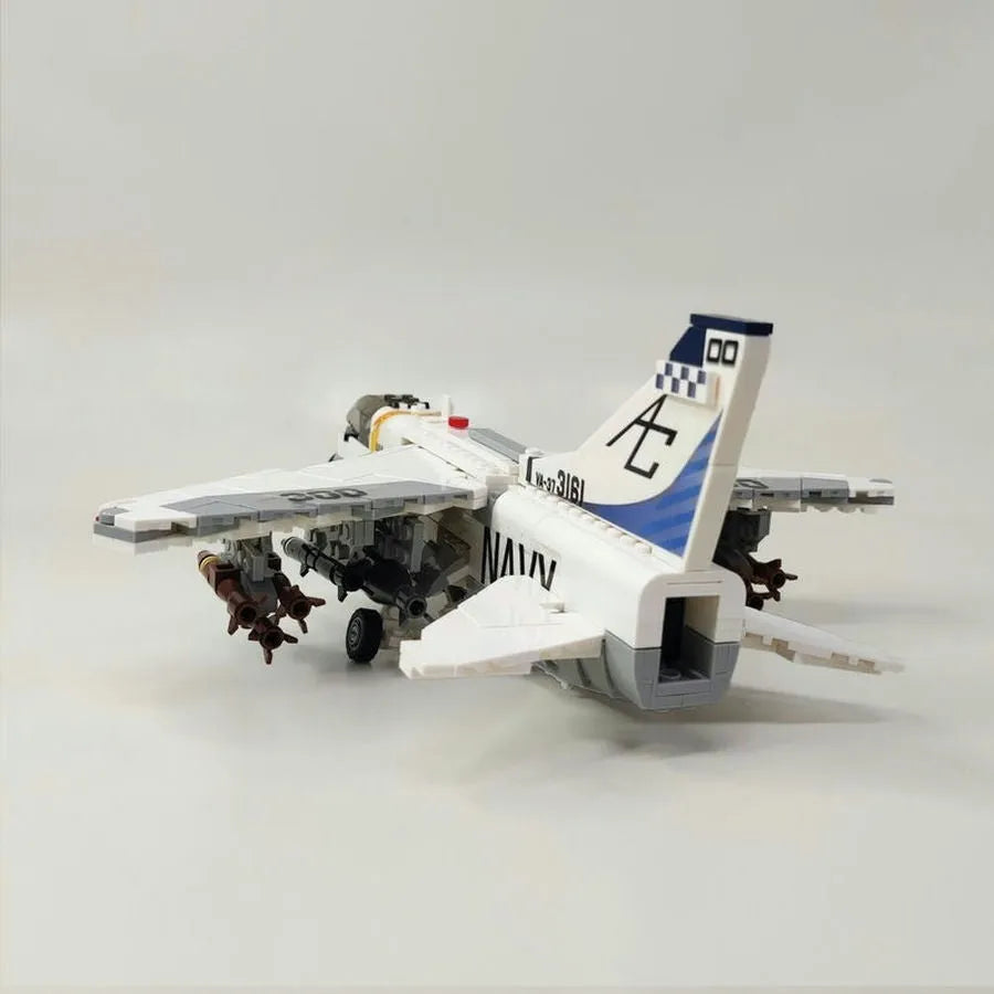 JieStar MOC Building Block Set: Aircraft A-7 Fighter Jet Attack Plane, Model 61044