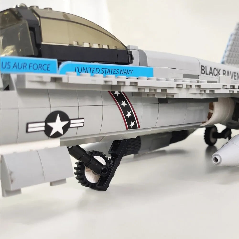 JieStar MOC Building Block Set: F-18 Fighter Jet Aircraft Kids, Model 61049