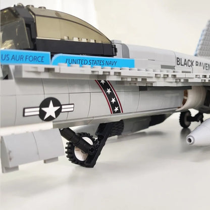 JieStar MOC Building Block Set: F-18 Fighter Jet Aircraft Kids, Model 61049