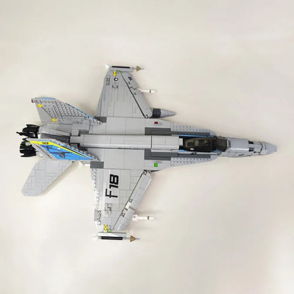 JieStar MOC Building Block Set: F-18 Fighter Jet Aircraft Kids, Model 61049