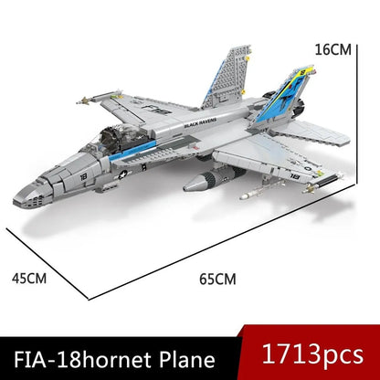 JieStar MOC Building Block Set: F-18 Fighter Jet Aircraft Kids, Model 61049