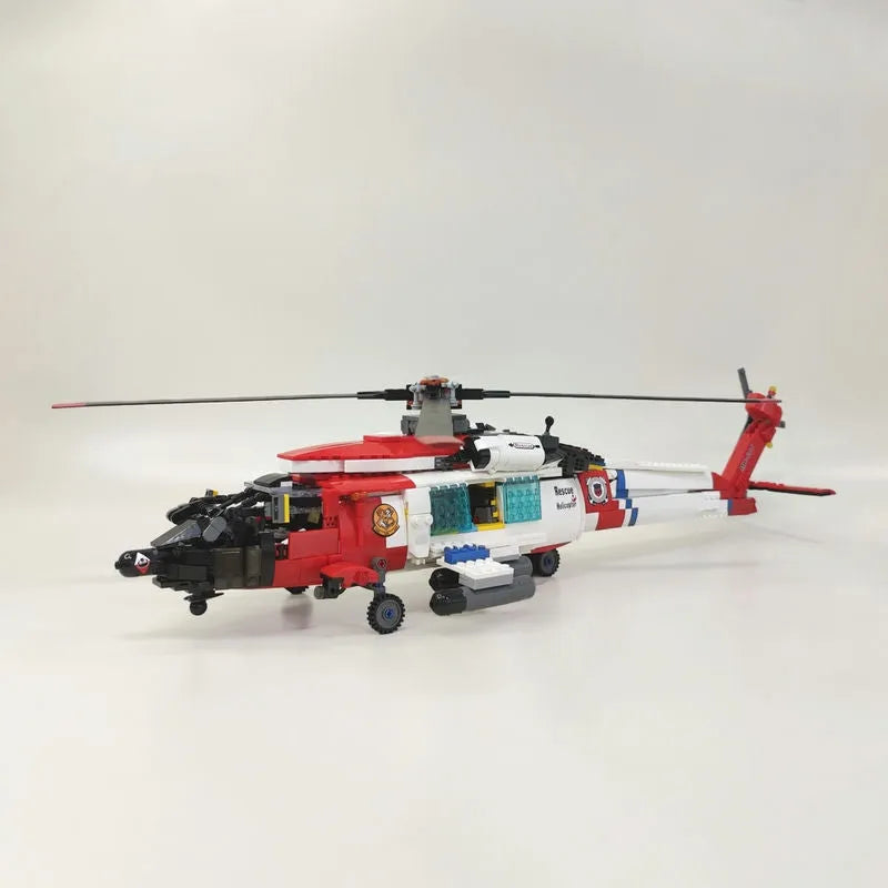 JieStar MOC Building Block Set: MH-60T Armed Rescue Helicopter, Model 61048