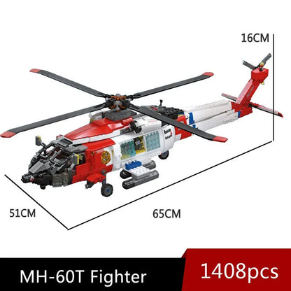JieStar MOC Building Block Set: MH-60T Armed Rescue Helicopter, Model 61048