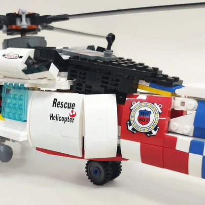 JieStar MOC Building Block Set: MH-60T Armed Rescue Helicopter, Model 61048