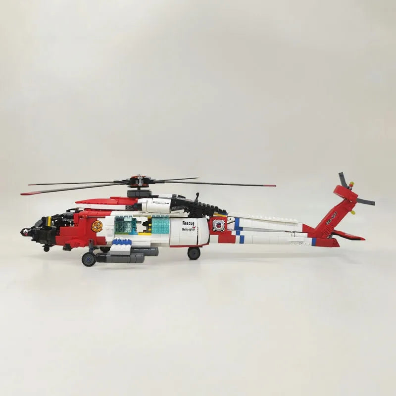 JieStar MOC Building Block Set: MH-60T Armed Rescue Helicopter, Model 61048
