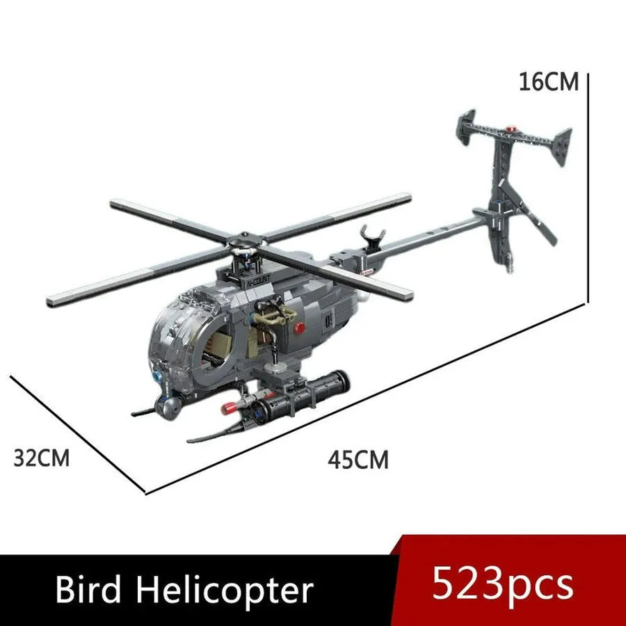 JieStar MOC Building Block Set: Rocket Attack Bird Helicopter, Model 61043