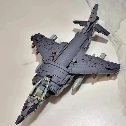 JieStar MOC Building Block Set: WW2 AV-8II Harrier Attack Aircraft Plane, Model 61052