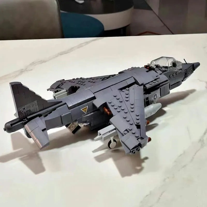 JieStar MOC Building Block Set: WW2 AV-8II Harrier Attack Aircraft Plane, Model 61052