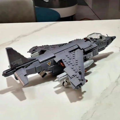 JieStar MOC Building Block Set: WW2 AV-8II Harrier Attack Aircraft Plane, Model 61052