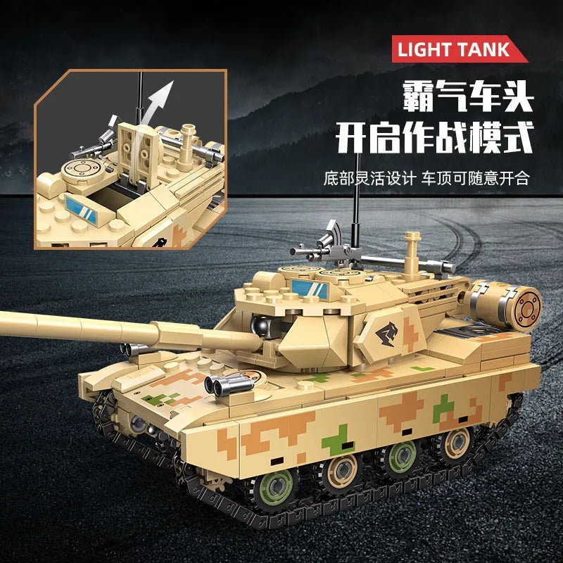 JieStar MOC Building Block Set: WW2 Type 15 Light Tank 61059, Model JS61059