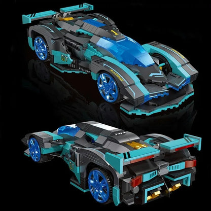 JieStar MOC Motorized Building Block Set: RC APP Concept Racing Vision GT Car 92019