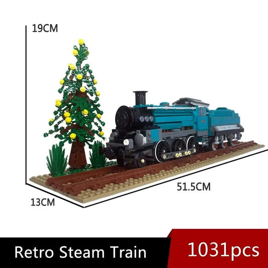 JieStar MOC Building Block Set: Retro Steam Train Locomotive 59020