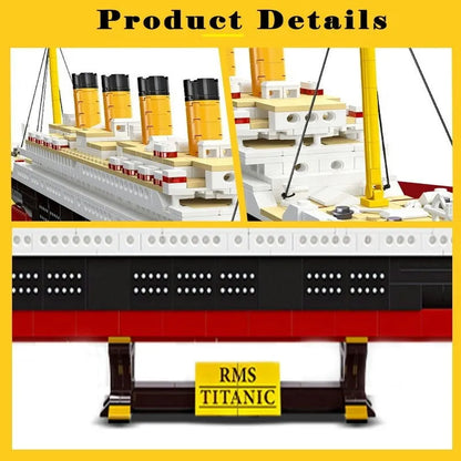 JieStar MOC Building Block Set: RMS Titanic Cruiser Steam Ship Boat, Model 92026