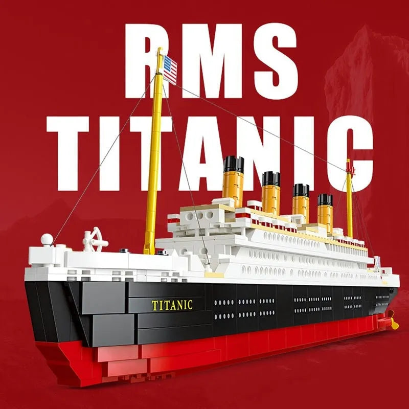 JieStar MOC Building Block Set: RMS Titanic Cruiser Steam Ship Boat, Model 92026