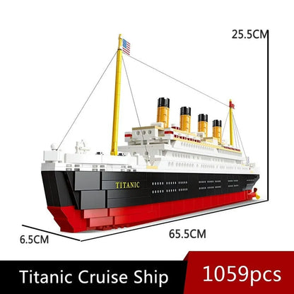 JieStar MOC Building Block Set: RMS Titanic Cruiser Steam Ship Boat, Model 92026