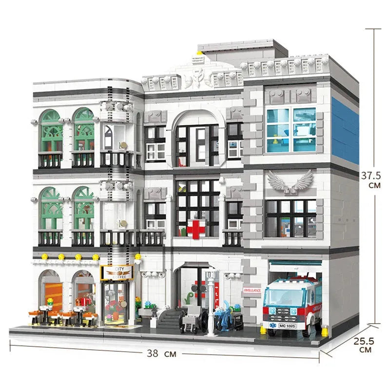 JieStar MOC Building Block Set: Street Expert Creator City Hospital 89135