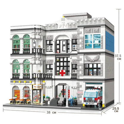 JieStar MOC Building Block Set: Street Expert Creator City Hospital 89135