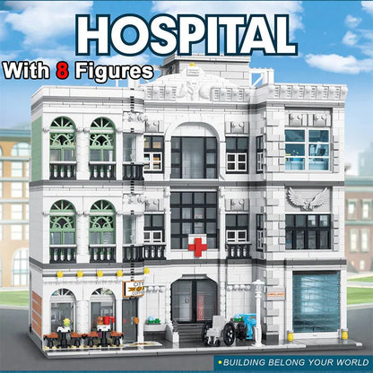 JieStar MOC Building Block Set: Street Expert Creator City Hospital 89135