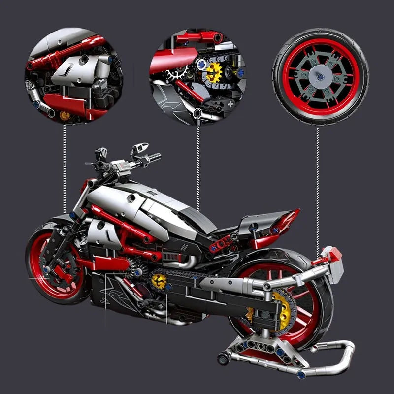 JieStar MOC Building Block Set: Super Speed 1260S Racing Motorcycle, Model JS91021