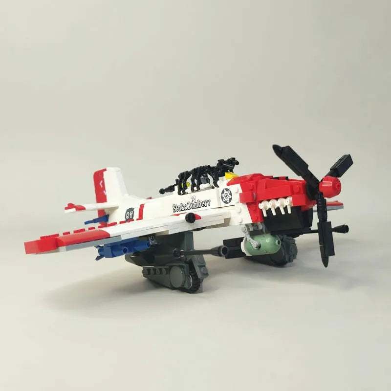 JieStar MOC Building Block Set: WW2 Bomber Stuka Aircraft, Model 61045