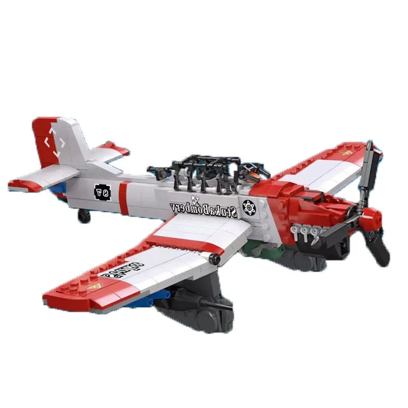 JieStar MOC Building Block Set: WW2 Bomber Stuka Aircraft, Model 61045